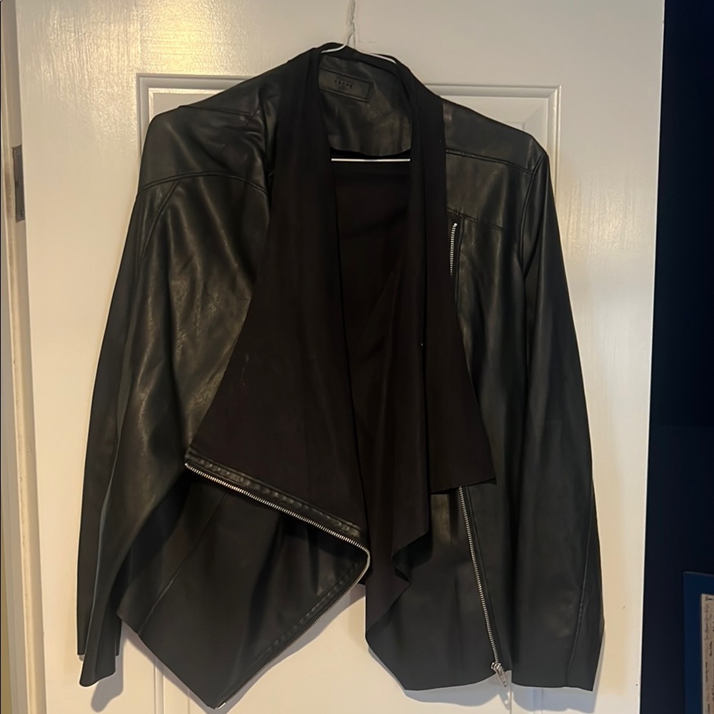 Blanknyc On to the next faux leather drape front moto jacket 3X